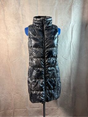 ANORAK Black Camouflage Quilted Long Puffer Vest